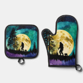 サスカッチとベアーオンザマウンテン 鍋つかみ&鍋敷きセット (正面)