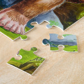 サスカッチとモッシーな森の中のチーズバーガー ジグソーパズル (側面)