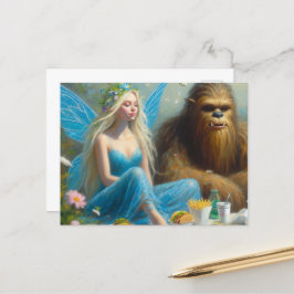 サスカッチと妖精とファストフードピクニック ポストカード