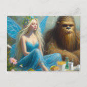 サスカッチと妖精とファストフードピクニック ポストカード (正面)