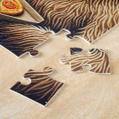 サスカッチと樺の木の木の森のピザ ジグソーパズル (側面)