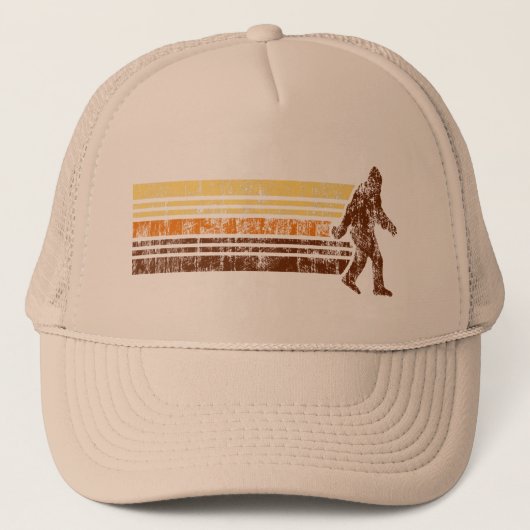 サスカッチの動揺してなヴィンテージのレトロのトラック運転手の帽子 キャップ (正面)