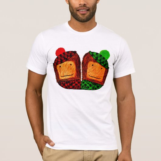 サスカッチの格子縞の友達のティー-サスカッチの署名S Tシャツ (正面)