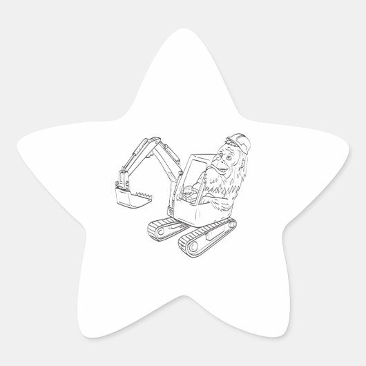 サスカッチまたはビッグフットの機械式掘削機の駆動 星シール (正面)