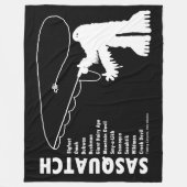 サスカッチアングラーペトログリフ フリースブランケット (正面)