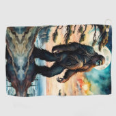 サスカッチオンリッジオーバービューザ海 ゴルフタオル (横)