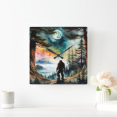 サスカッチオンリッジオーバービューザ海 スクエア壁時計 (ホーム)