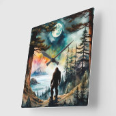 サスカッチオンリッジオーバービューザ海 スクエア壁時計 (傾斜)