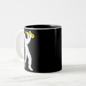 サスカッチサックス奏者サキソフォン奏者ジャズブラス ツートーンマグカップ (正面左)