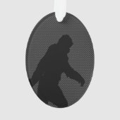 サスカッチシルエットオンカーボンファイバープリント オーナメント (裏面)