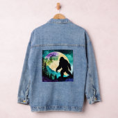 サスカッチシルエット歩くオンザマウンテンムーン デニムジャケット (ハンガー)