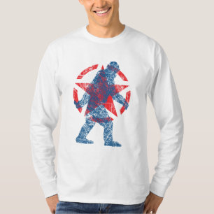 サスカッチステンシルスターヴィンテージスタイル Tシャツ