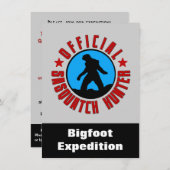 サスカッチハンターおもしろい招待状のビッグフット 招待状 (正面/裏面)