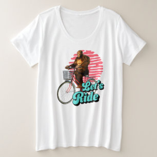 サスカッチバイクライド森の冒険 プラスサイズTシャツ
