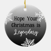 サスカッチビッグフットとスノーフレークスクリスマス セラミックオーナメント (裏面)