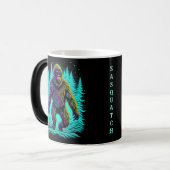 サスカッチビッグフットティール（緑がかった色）とブラック モーフィングマグカップ (正面左)