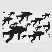 サスカッチビッグフートシルエットスクアチン ゴルフタオル (横)