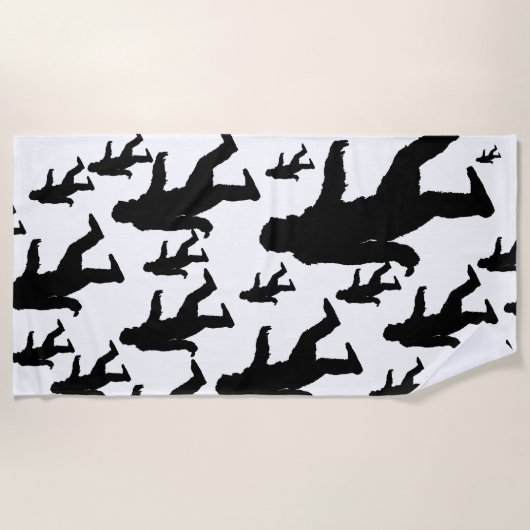 サスカッチビッグフートシルエットスクアチン ビーチタオル (正面)