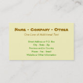 サスカッチユーモアのある、ビッグフート 名刺 (裏面)