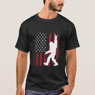 サスカッチロックアンドロールビッグフット米国国旗 Tシャツ