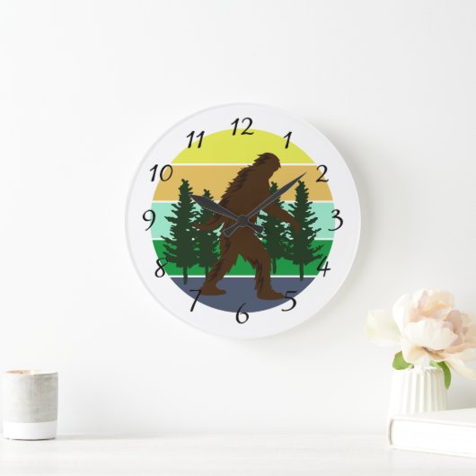 サスカッチ信者 |ヴィンテージサンセットビッグフット ラージ壁時計 (ホーム)