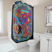 サスカッチ抽象芸術ドールアートシャワーカーテン シャワーカーテン (インサイチュ)