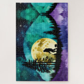 サスカッチ歩くとペットのクマの子 ジグソーパズル (縦)