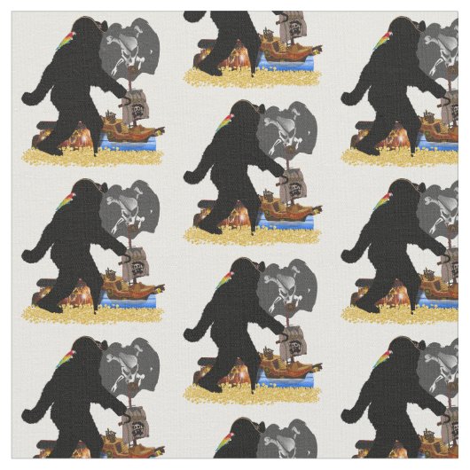 サスカッチ海賊宝箱 ファブリック (クローズアップ)