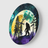 サスカッチ満月オンザマウンテン ラージ壁時計 (傾斜)