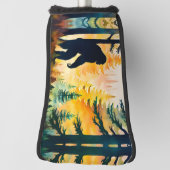 サスカッチ秋の風景夕日 ゴルフヘッドカバー (回転90)