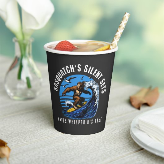 サスカッチ静かセットサーフィンビッグフートブラック 紙コップ (インサイチュ)