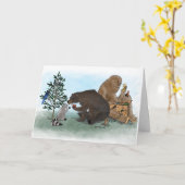 サスカッチ&フレンズホリデーカード カード (黄色い花)