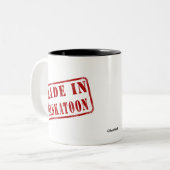 サスカトゥーンで作られる ツートーンマグカップ (正面左)