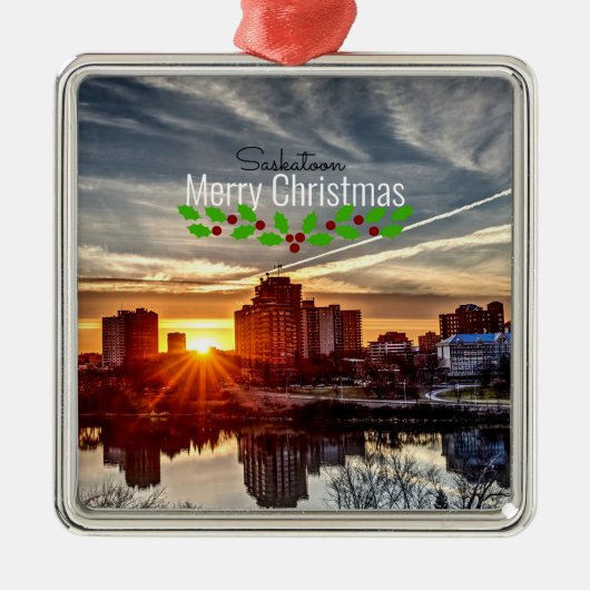 サスカトゥーンの街並み メタルオーナメント (正面)
