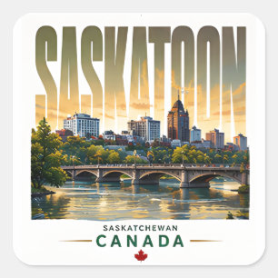 サスカトゥーン カナダ スカイライン サウスサスカチュワン川 スクエアシール