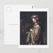 サスキア・バン・ユイレンバラ・アス・フローラ，レンブラント， 1634 ポストカード (正面/裏面)