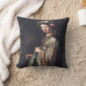 サスキア・ファン・ユレンバラasフローラ,レンブラント, 1634 クッション (ブランケット)