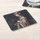 サスキア・ファン・ユレンバラasフローラ,レンブラント, 1634 スクエアペーパーコースター (アングル)