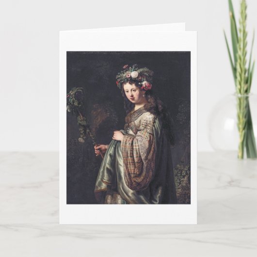 サスキア·ヴァン·ユイレンバラアス·フローラ、レンブラント， 1634 カード (正面)