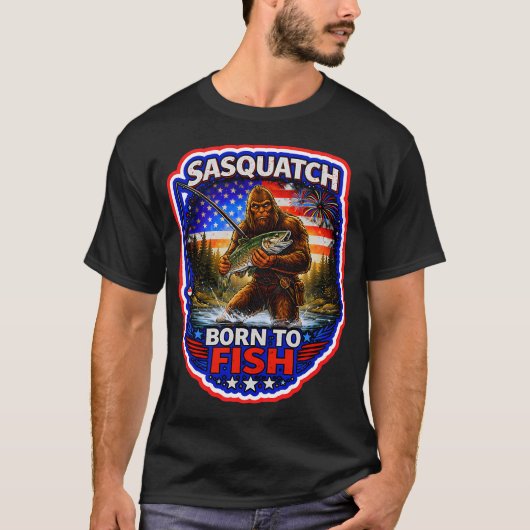 サスクワッチの釣り Tシャツ (正面)