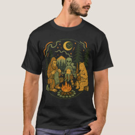サスクワッチ エイリアン キャンプファイア フレンズ - 楽しい未確認生物U Tシャツ