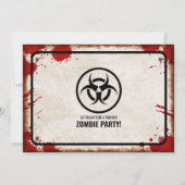 サスティな危険サインを持つゾンビ侵入パーティー 招待状 (裏面)