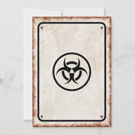 サスティのサインを持つゾンビの発生の誕生日パーティー 招待状 (裏面)