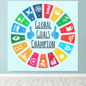 サステナビリティゴールチャンピオン感動的ギフト キャンバスプリント (インサイチュ (ウッドフロア))