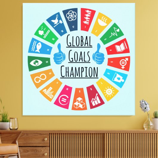 サステナビリティゴールチャンピオン感動的ギフト キャンバスプリント (インサイチュ (リビング))