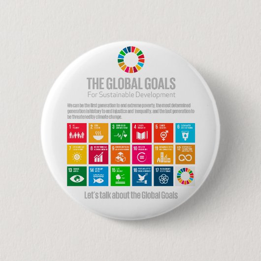 サステナビリティゴールSDGs 2030ギフトやる気を起こさせるズ 缶バッジ (正面)