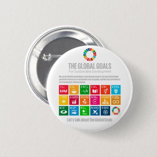 サステナビリティゴールSDGs 2030ギフトやる気を起こさせるズ 缶バッジ (正面&裏面)