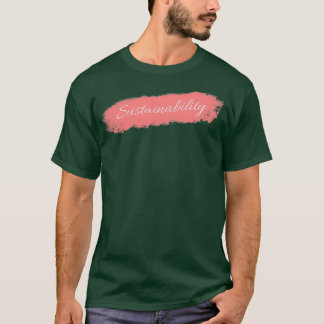 サステナビリティナイスキュラッシブフォント（赤い背景） Tシャツ