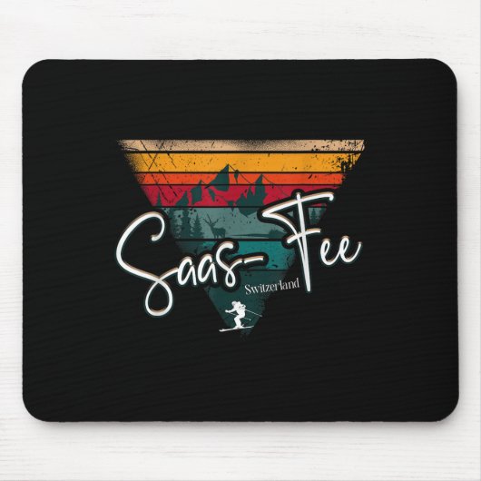 サスフェスキーリゾートスイスアルプスアルパインスキースイッツ マウスパッド (正面)
