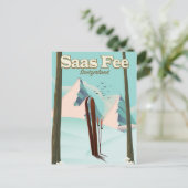 サスフェーススキー旅行ポスタープリント ポストカード (スタンド正面)